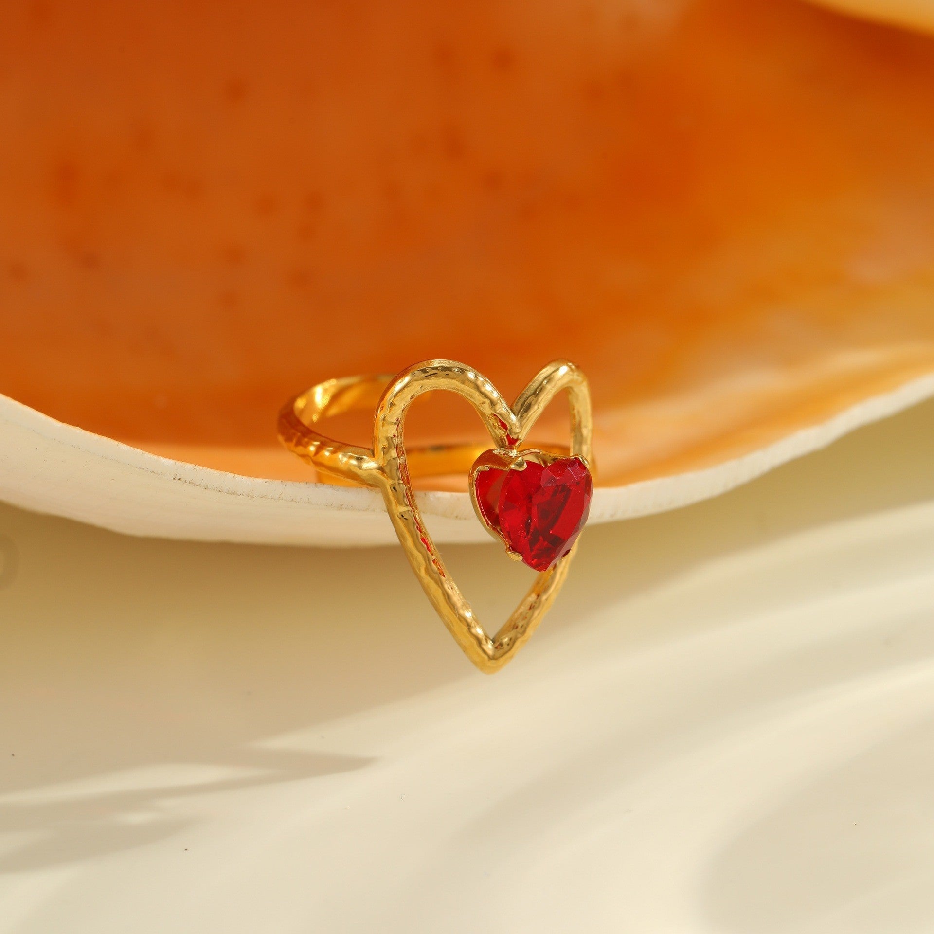 Wholesale Stainless steel heart-shaped zircon earrings and necklace