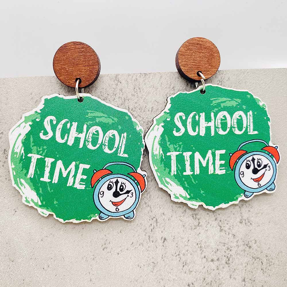 Wholesale Teacher's Day Pencil Book Wood Earrings ACC-ES-ChenY062