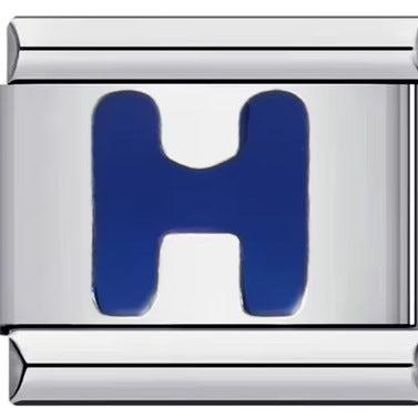 Wholesale 10pcs Italian Charm Bracelet 9mm DIY Splicing Removable Blue English Letters Stainless Steel Composable Bracelet