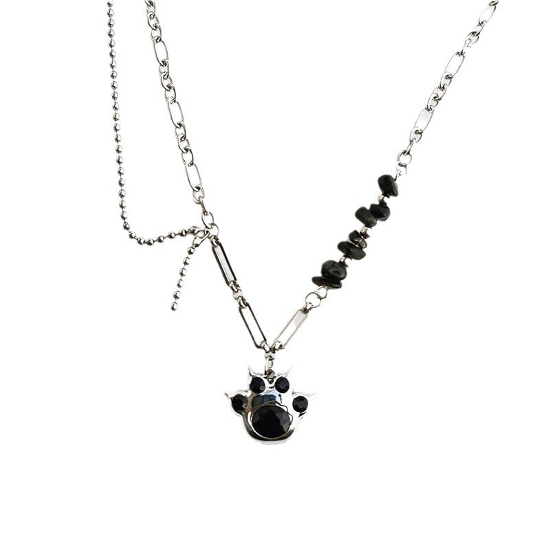 Wholesale  Titanium Steel Diamond Cat claw necklace  light luxury necklaces