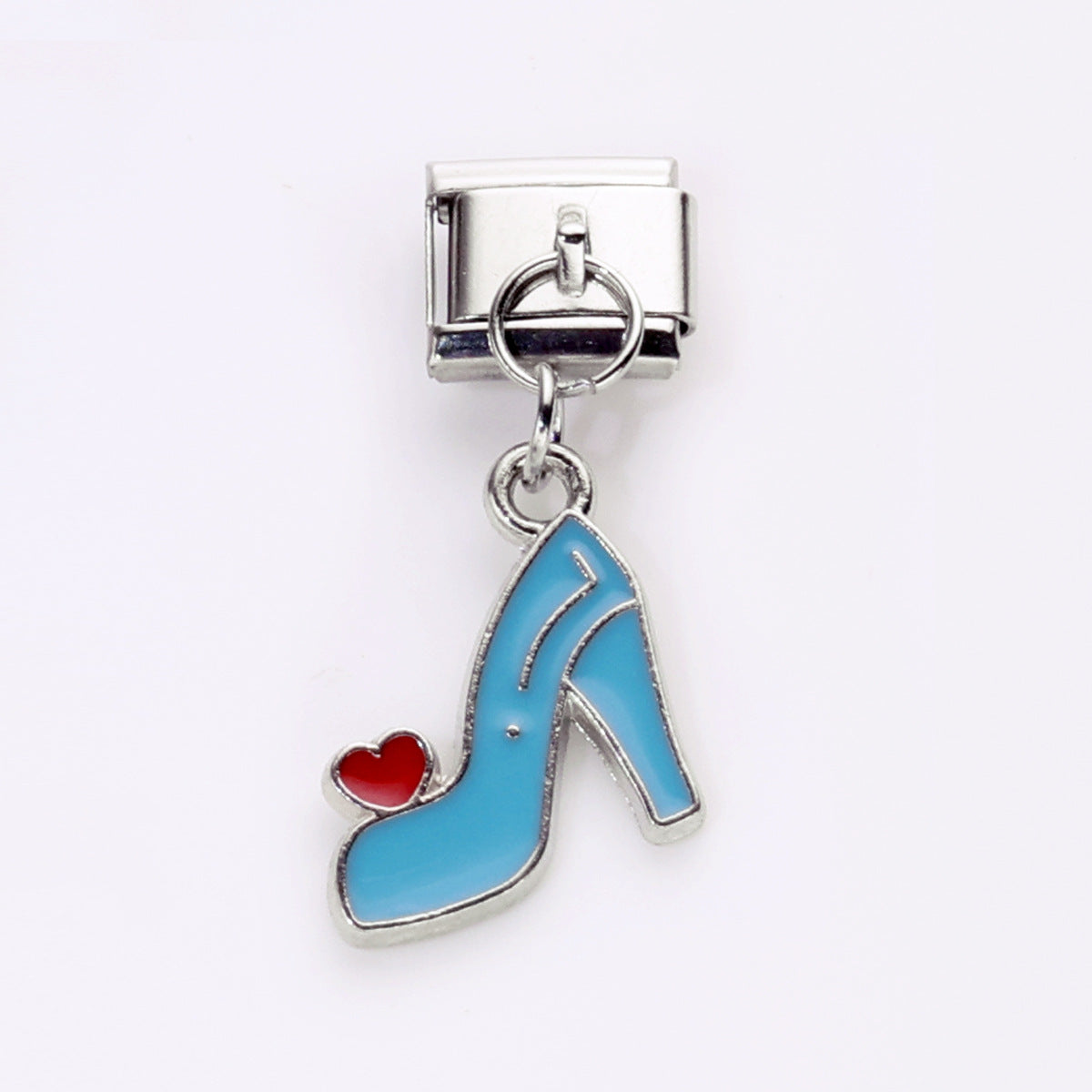 Wholesale 10pcs Italian Charm Bracelet 9mm DIY Splicing Heart Butterfly Pendant Stainless Steel Composable Bracelet