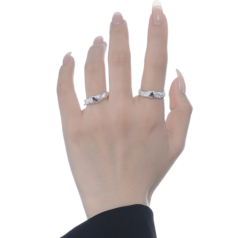 Wholesale S925 Sterling Silver Textured Open Rings ACC-RS-YWE005