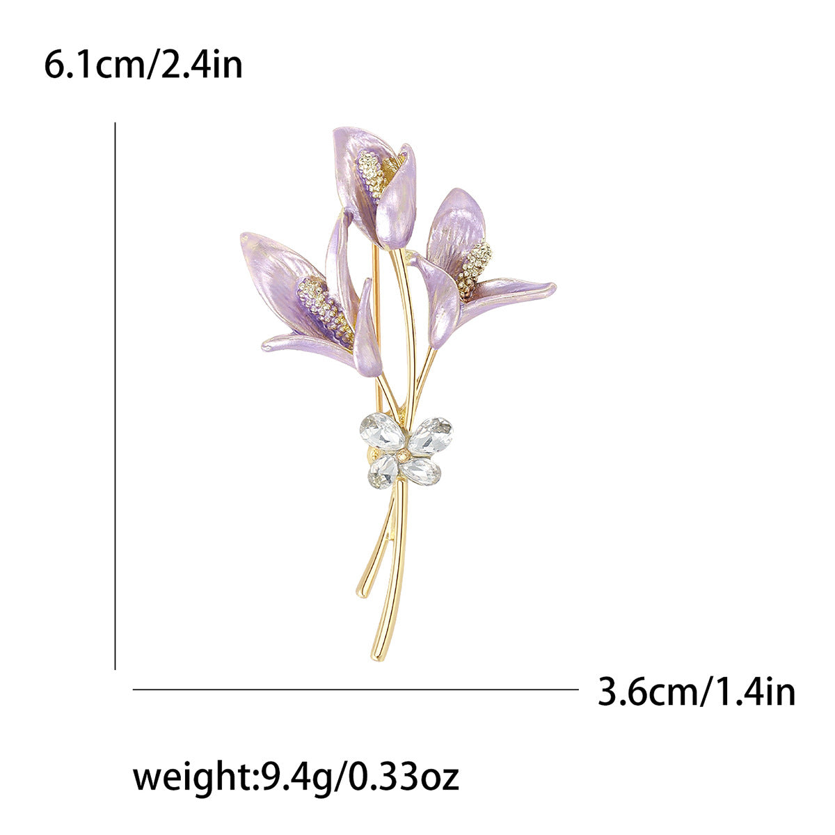 Wholesale Stylish Vintage Flower Bouquet Brooch Pin For Women Rhinestone Party Gift