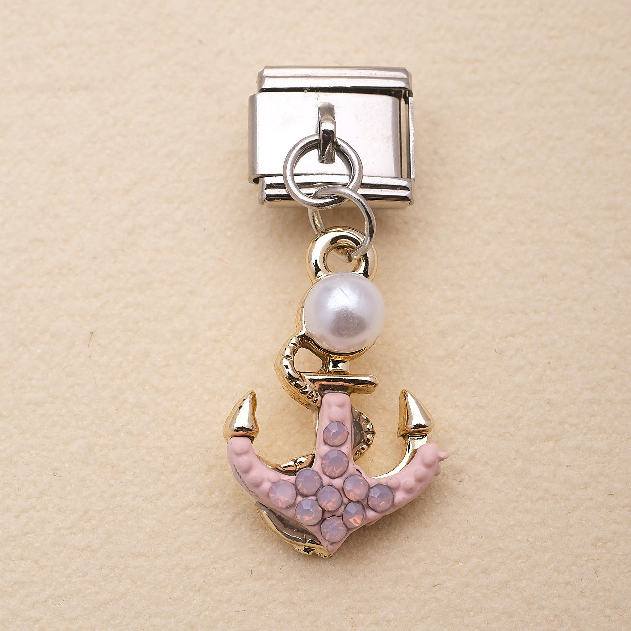 Wholesale Ocean Elements Stainless Steel Charm Pendants DIY Bracelet Accessories Pink Blue