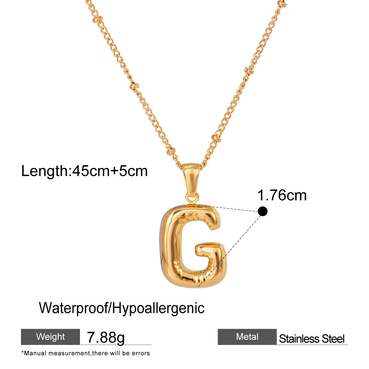 Wholesale Light Luxury Stainless Steel Initial Necklace