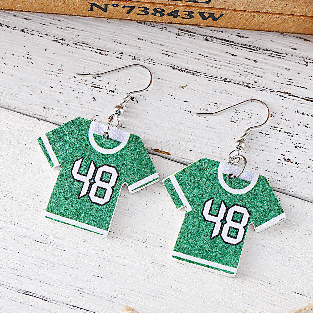 Wholesale Green 48 Jersey Earrings