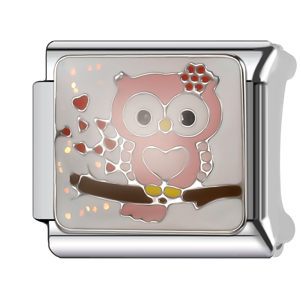 Wholesale Italian Charm Bracelet 9mm DIY Splicing Cute Animal Stainless Steel Composable Bracelet