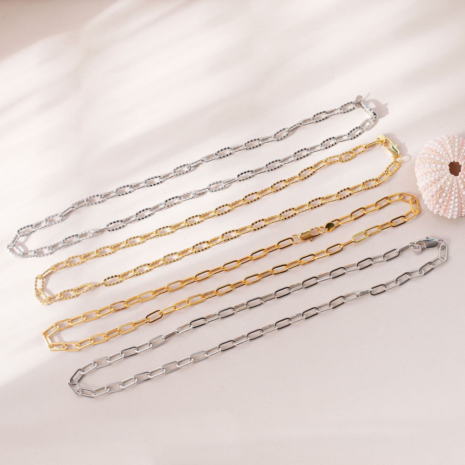 Wholesale All-match Pin Chain 18K True Gold Chain