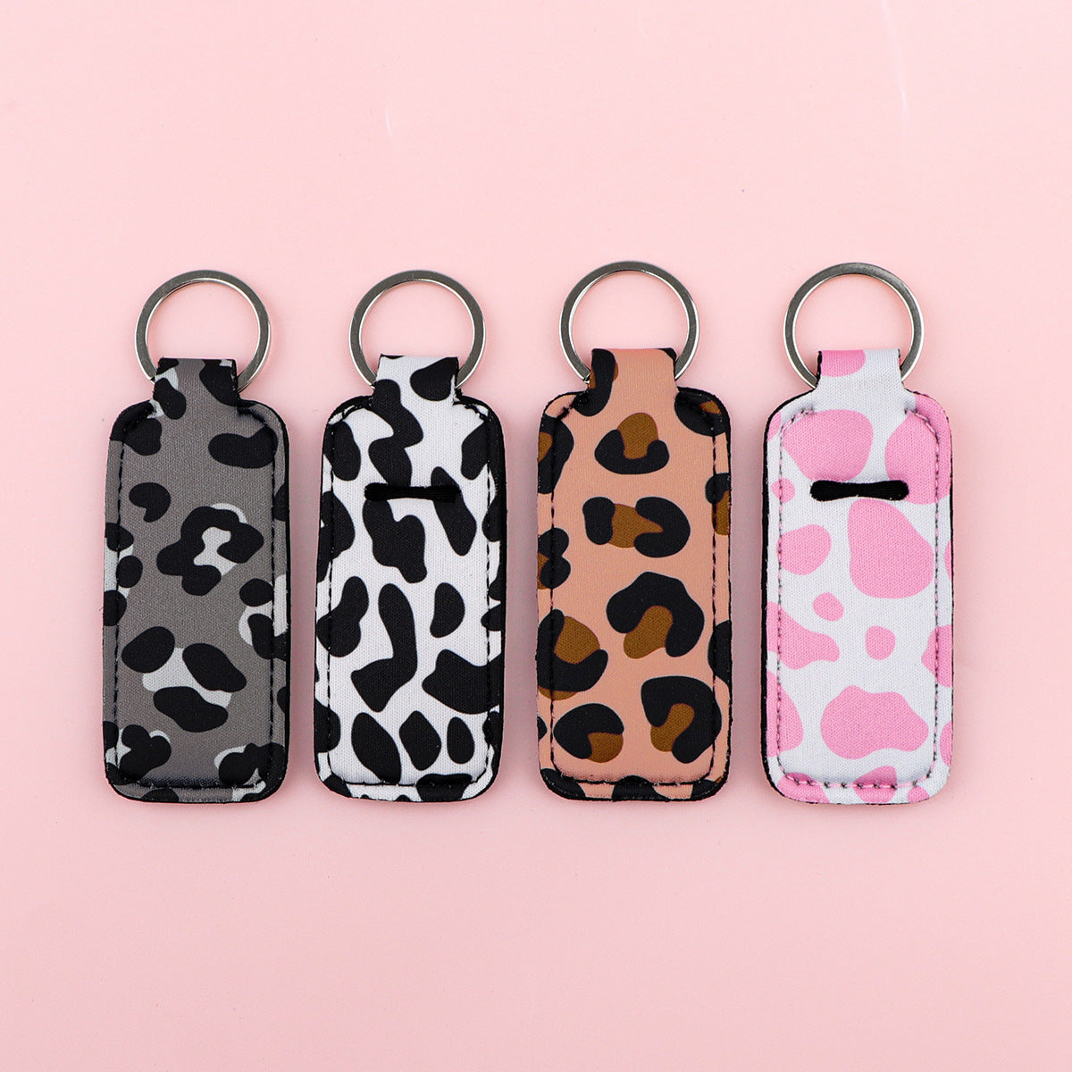 Wholesale 6pcs Leopard Lipstick Set Keychains