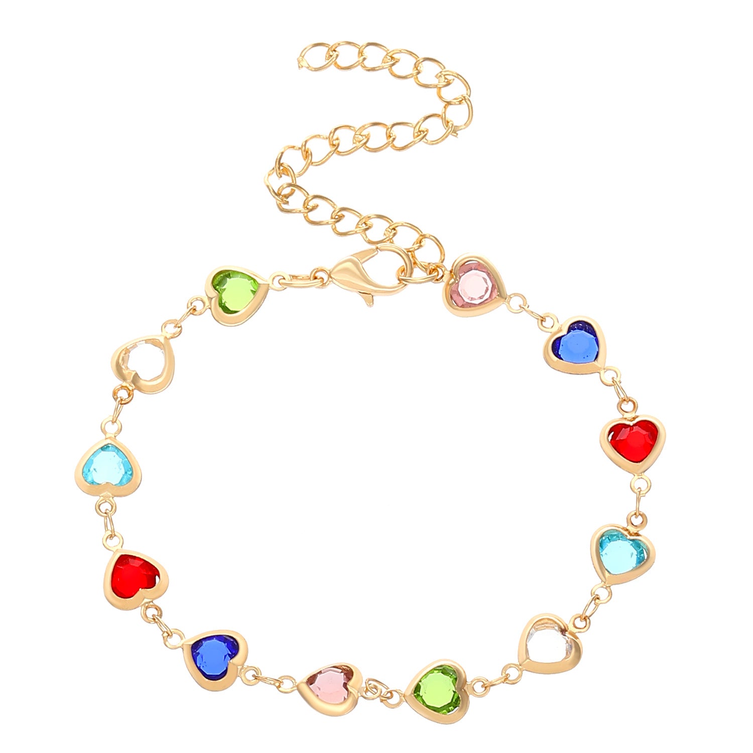 Wholesale  Color Love Bracelet Necklace Personalized Alloy Heart-shaped Dopamine Bracelet