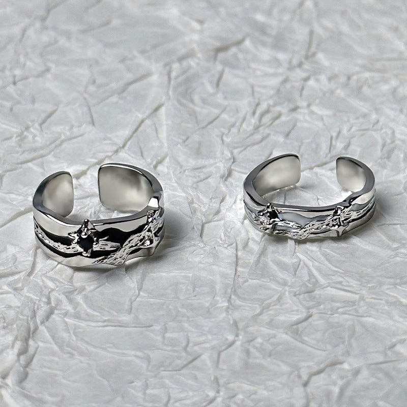 Wholesale Black and White niche design light luxury ring