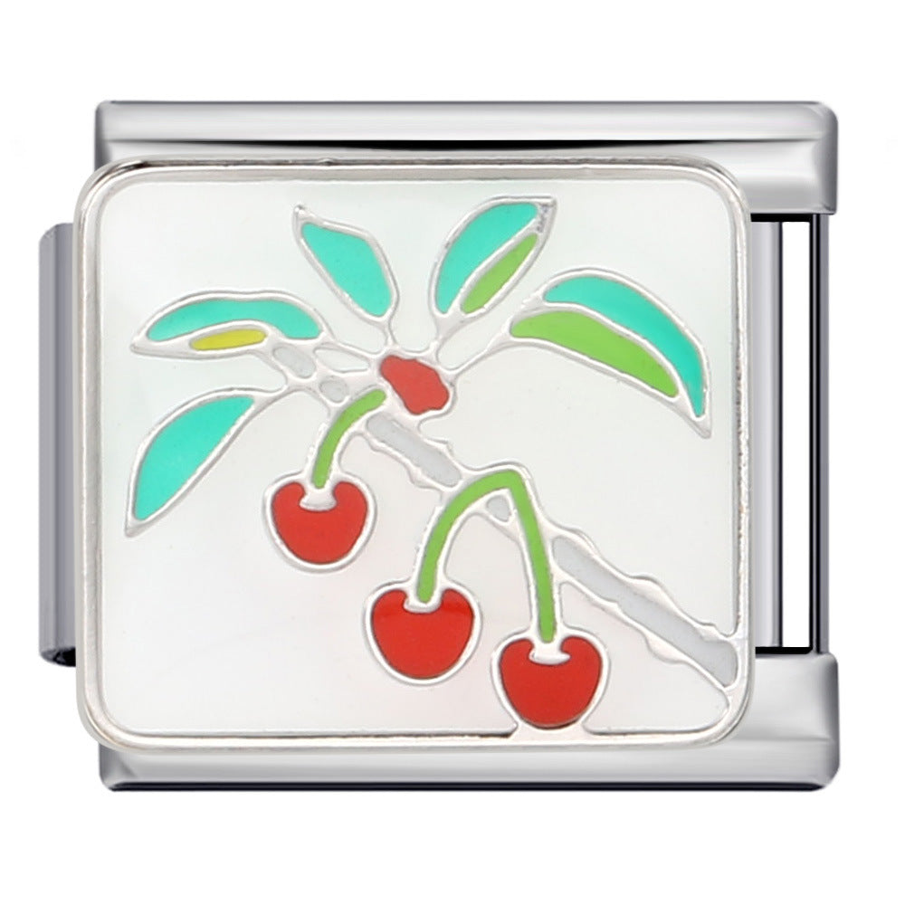 Wholesale Italian Charm Bracelet 9mm DIY Splicing Removable Fruit and Vegetable Series Stainless Steel Composable Bracelet