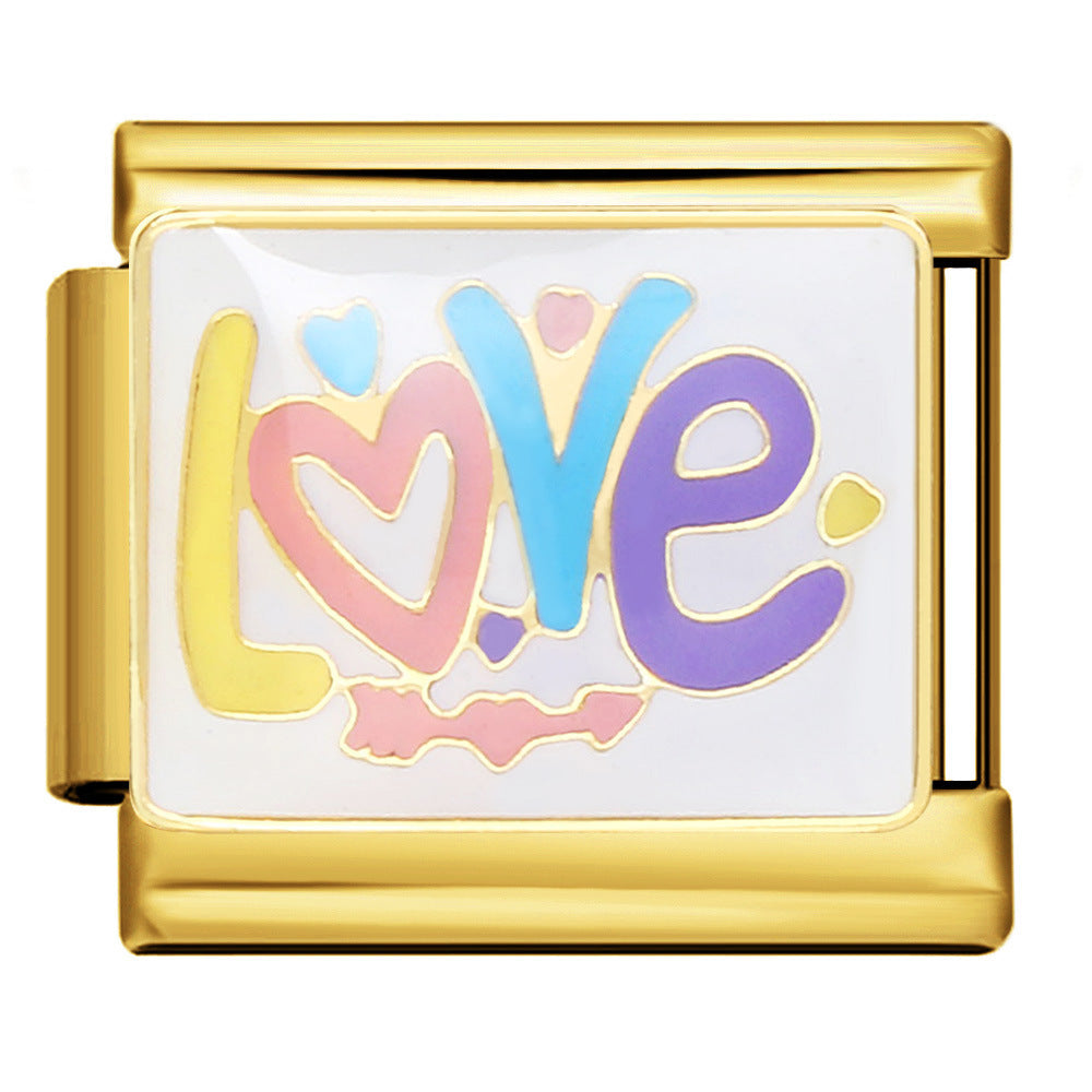 Wholesale 5pcs Italian Charm Bracelet 9mm DIY Splicing Cute Creative Stainless Steel Composable Bracelet