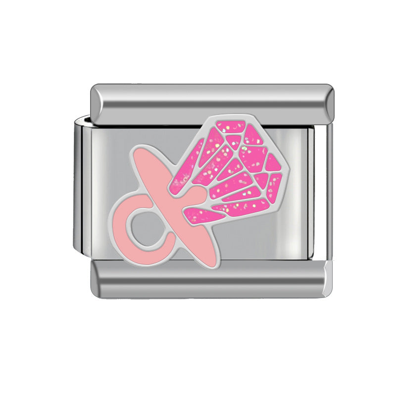 Wholesale Italian Charm Bracelet Heart Shape Stainless Steel Bracelet 9mm DIY Pattern Free Stitching Detachable Composable Bracelet ACC-BT-JL007