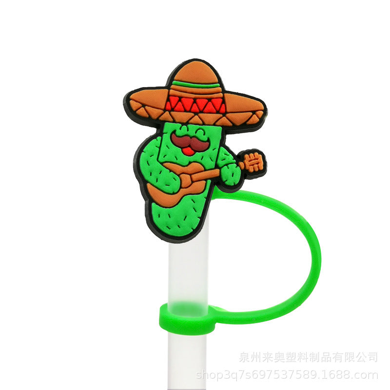 Wholesale 10PCS 7-8mm PVC Mexican Style Straw Tube Cap