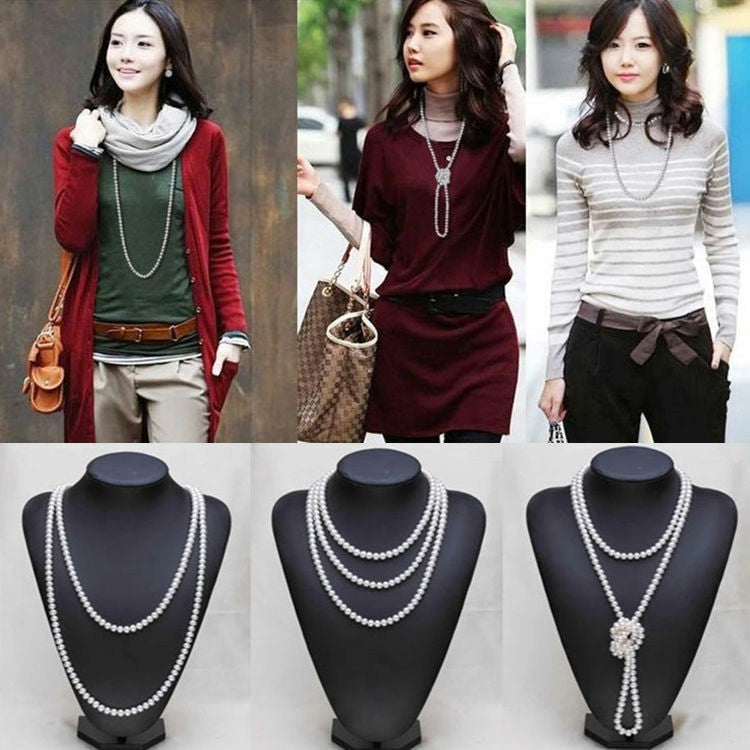 Wholesale  pearl necklace  long multi-layer necklace
