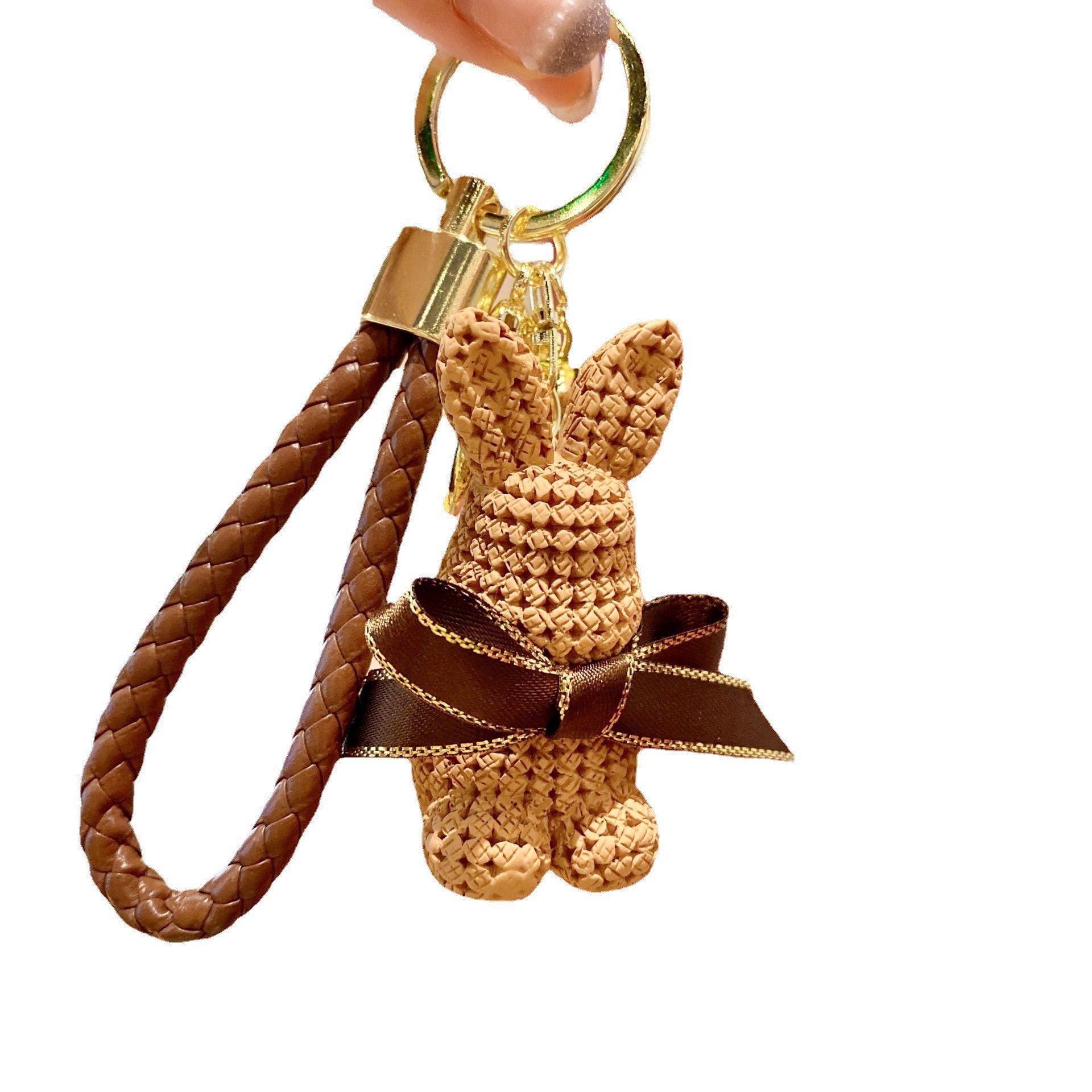 Wholesale Cartoon Resin Bow Tie Rabbit Keychain Lanyard Keychain ACC-KC-AiLe004