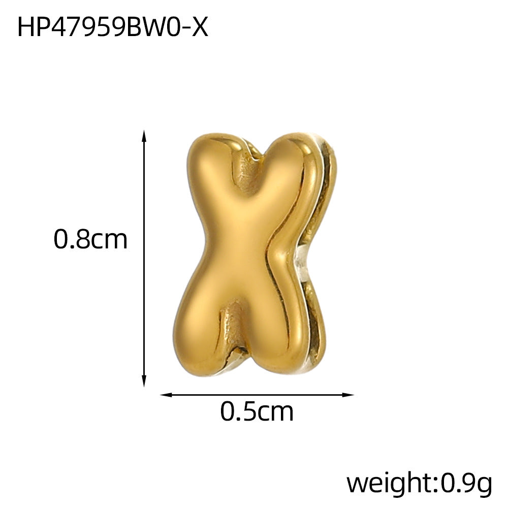 Wholesale Hollow small letters stainless steel plated 18K gold mini pendant