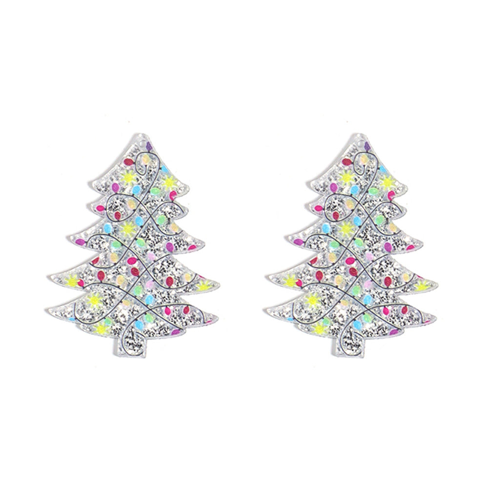 Wholesale 10pcs Acrylic Single-sided Printed Christmas Tree Pendant