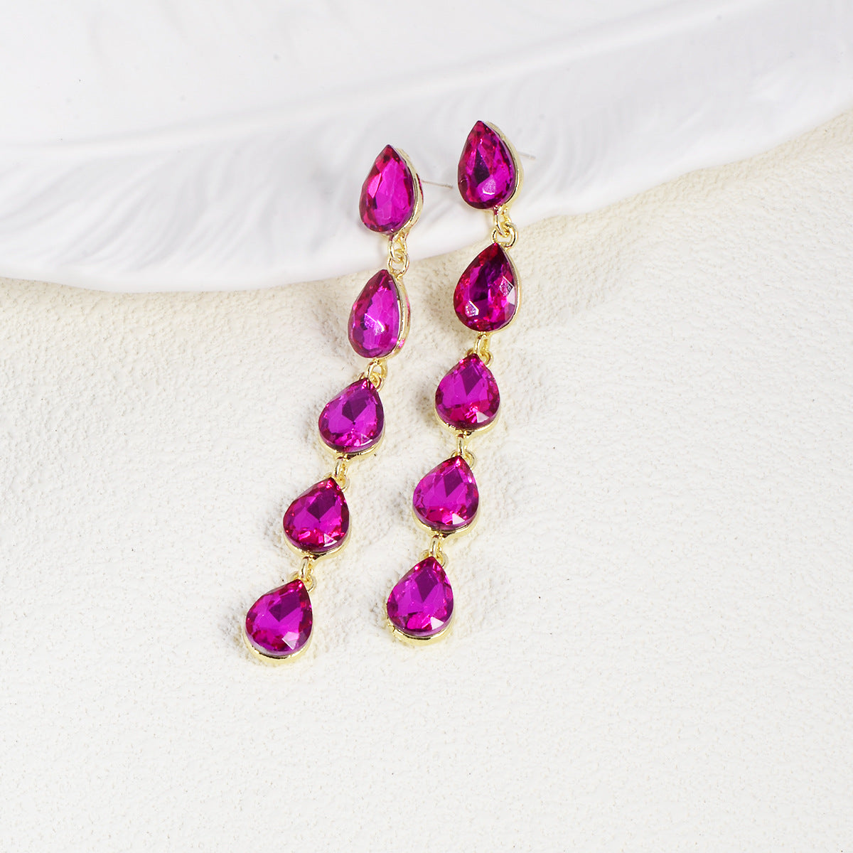 Wholesale Rhinestone Earrings Water Drop Long Luxury Earrings ACC-ES-YiN007