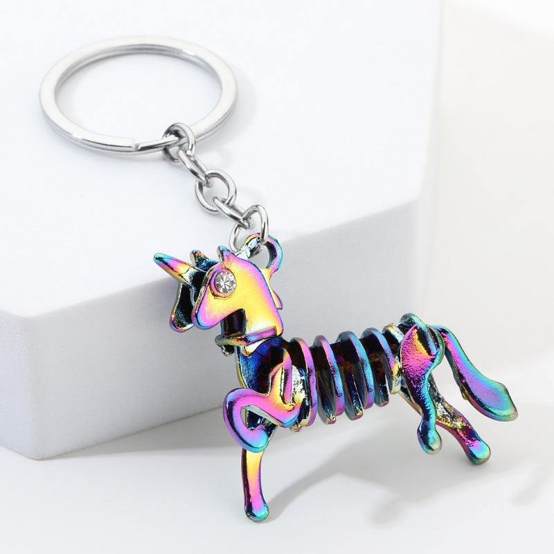 Wholesale Alloy Colorful Skull Dinosaur Keychain