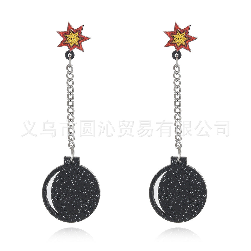 Wholesale  Acrylic Skeleton Ghost Plate Earrings