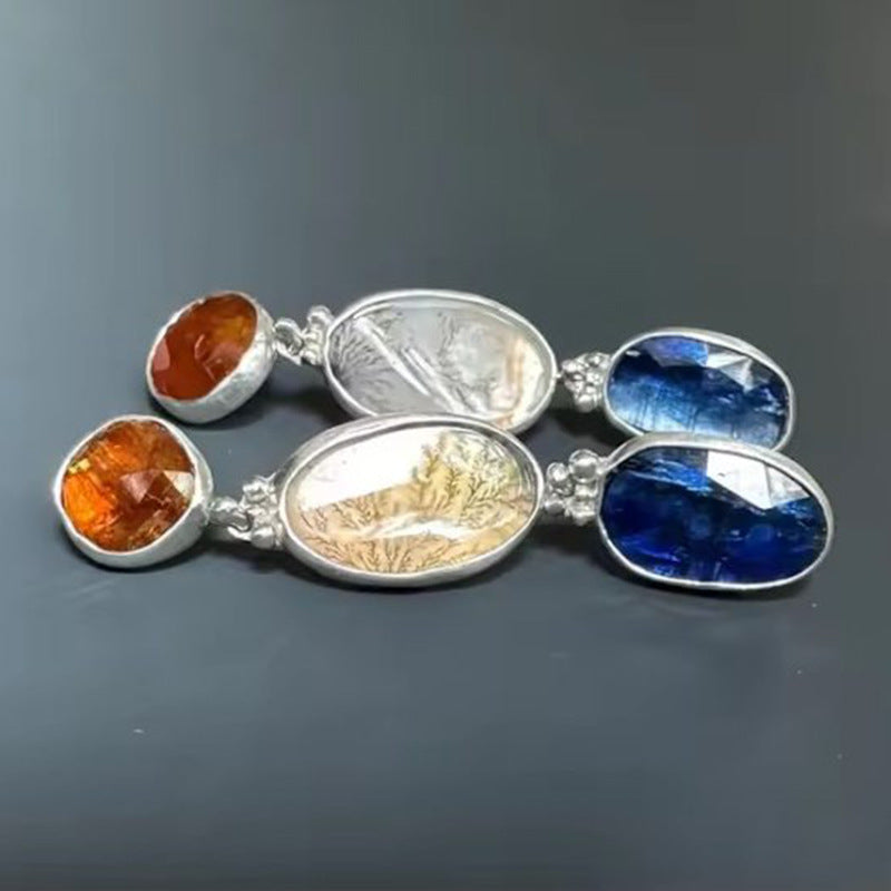 Wholesale Vintage Fashion Geometric Enamel Long Earrings