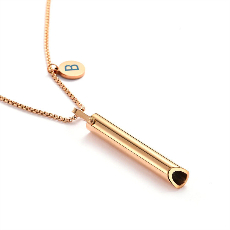 Wholesale Whistle with Letters Stainless Steel Pendant Necklaces ACC-NE-MS033