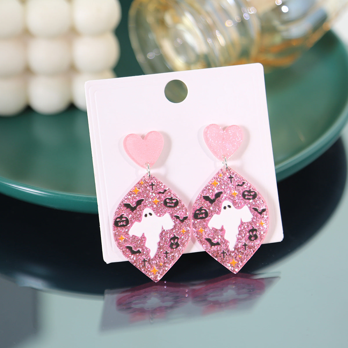 Wholesale Ghost Halloween Acrylic Earrings ACC-ES-MDD034