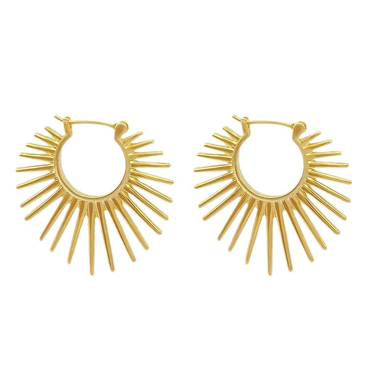 Wholesale 18K Gold Sunflower Earrings ACC-ES-Miye009