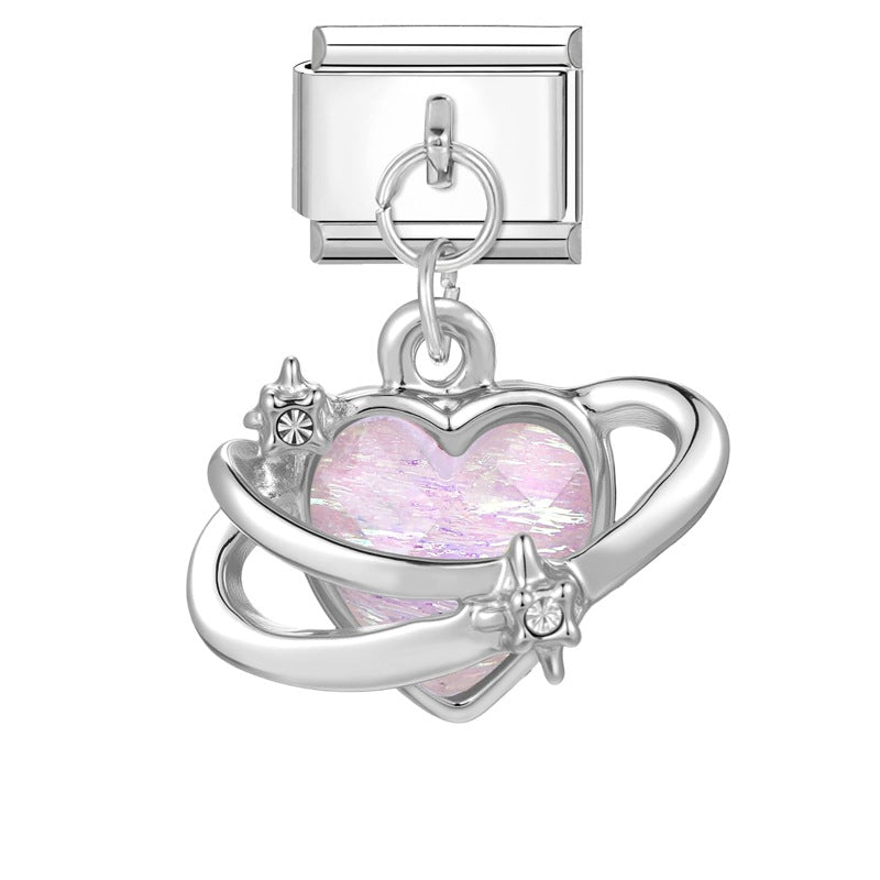 Wholesale Italian Charm Bracelet 9mm DIY Splicing Colorful Silver Pendant Stainless Steel Composable Bracelet