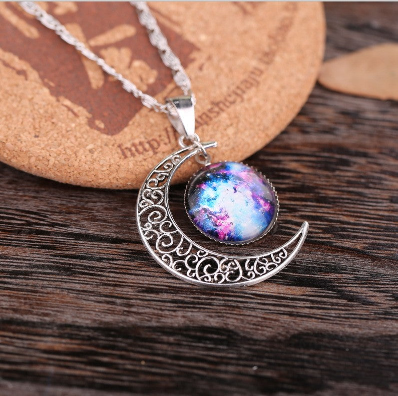 Wholesale Starry Sky Moon Time Gem Alloy Necklaces ACC-NE-SuRen001