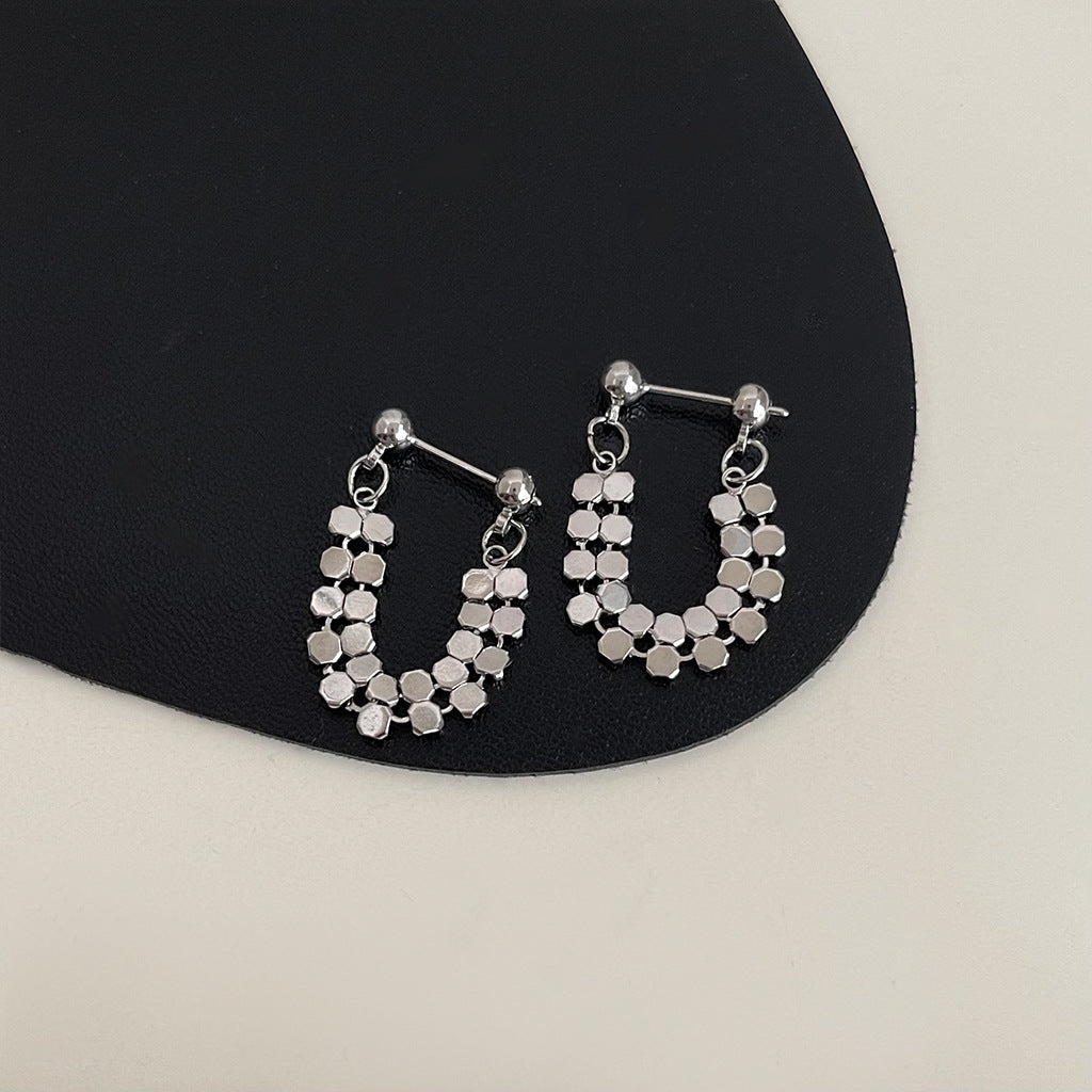 Wholesale Retro Geometric Metal Exaggerated Earrings Vintage Earrings Statemente Earrings ACC-ES-Eryu007