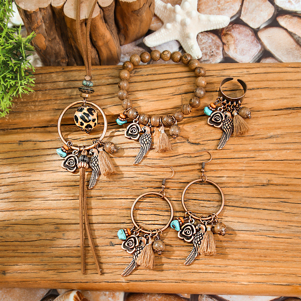 Wholesale Ethnic Style Leopard and  Jewelry Set Alloy Electroplated Fashion Accessory
