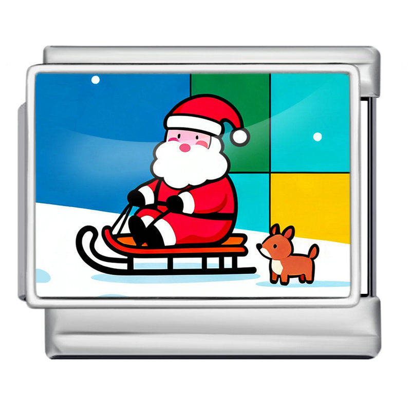 Wholesale  Italian Charm Bracelet 9mm DIY Christmas Series Picture Creative Stainless Steel Composable Bracelet