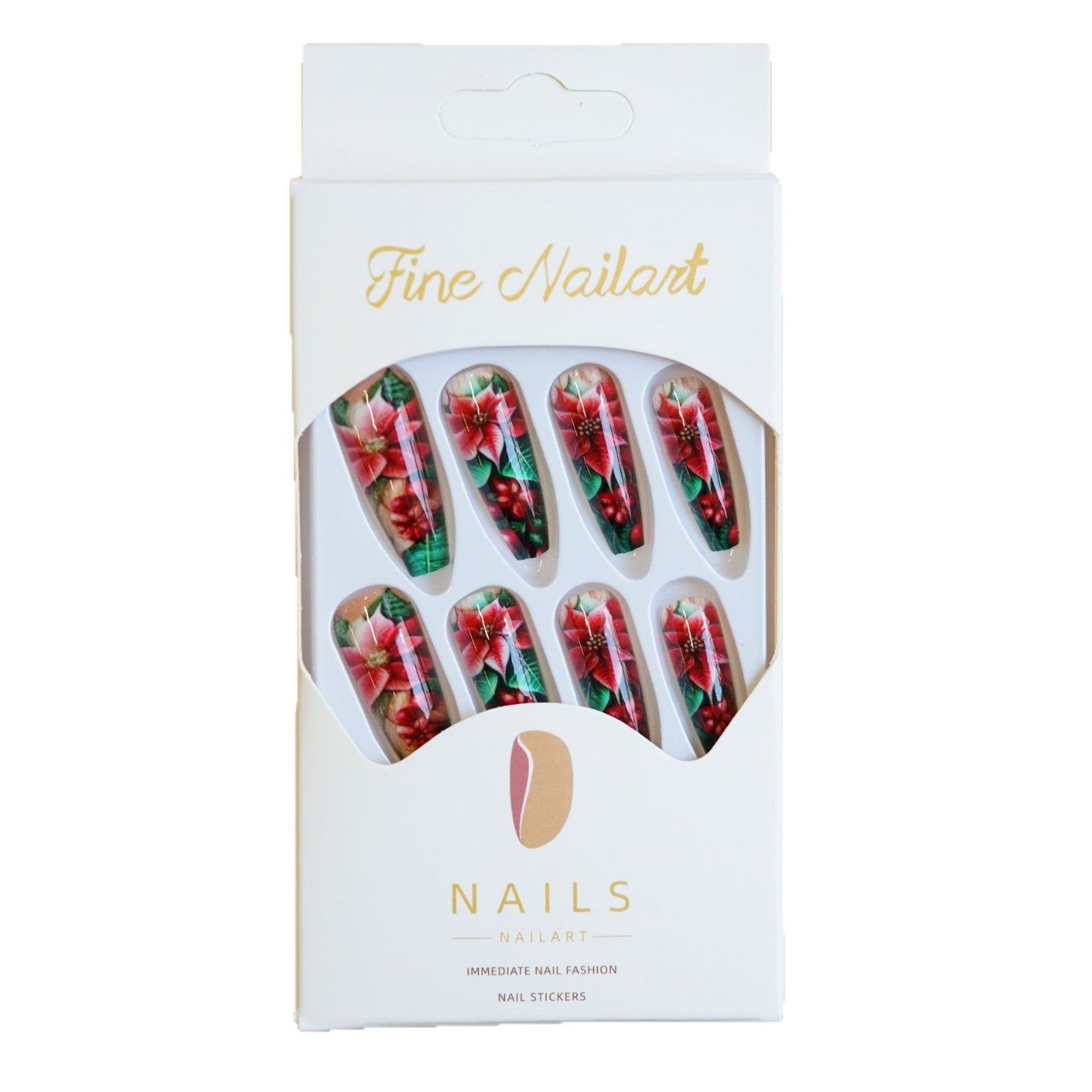 Wholesale 24 Pieces/ box Christmas Green Red Nails Kits Nail Stickers