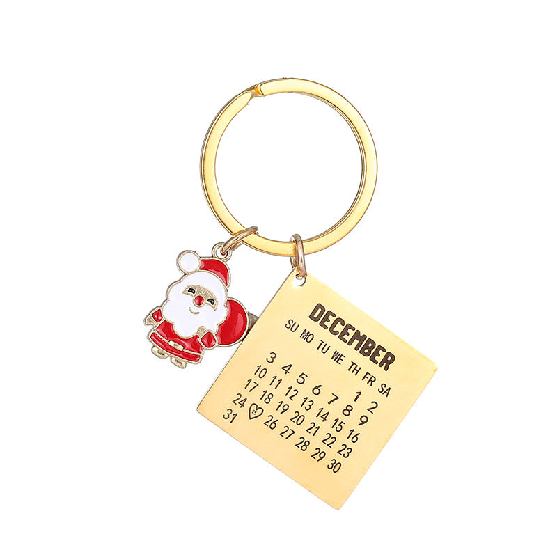 Wholesale Santa Claus Christmas Gift Box December Calendar Keychains ACC-KC-JinZhu011