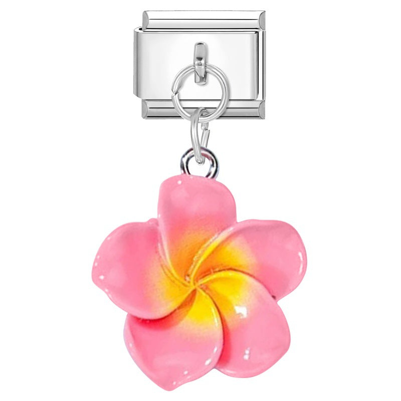 Wholesale 9mm Italian Charm Starter Bracelets DIY flower Single Section Creative Stainless Steel Composable Bracelet