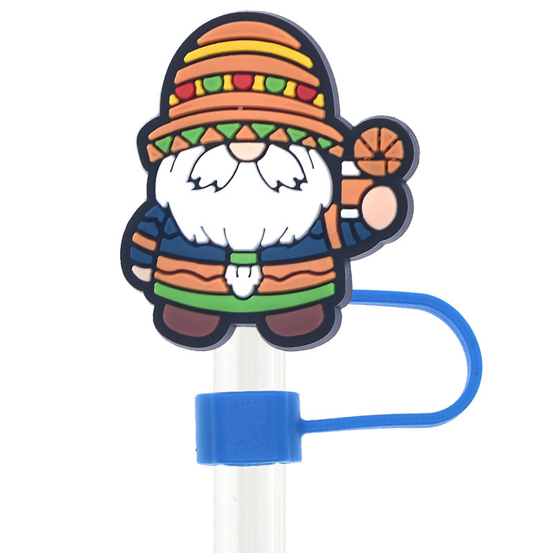 Wholesale Random 100pcs Mexican Series Straw Tube Cap 10mm Soft Plastic Straw Decoration Straw Cover ACC-SCR-RYY052