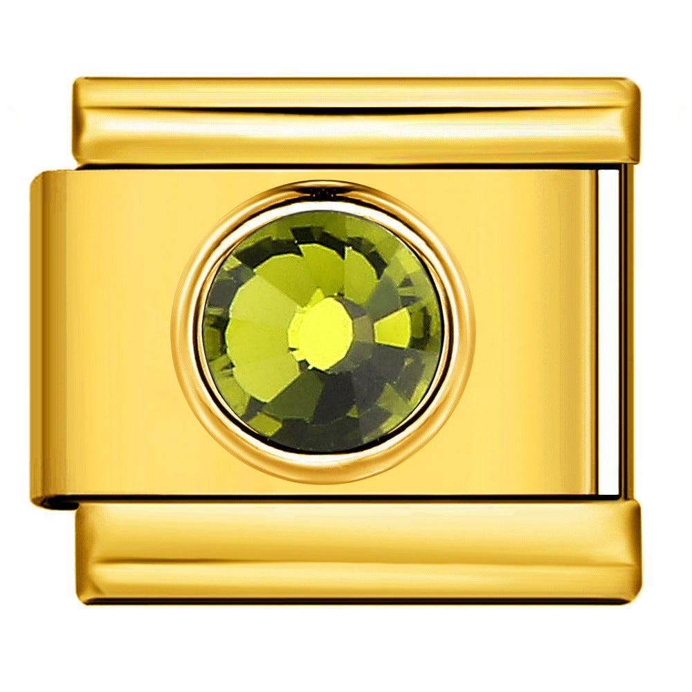 Wholesale  Italian Charm Bracelet 9mm DIY colorful heart circleCreative Stainless Steel Composable Bracelet