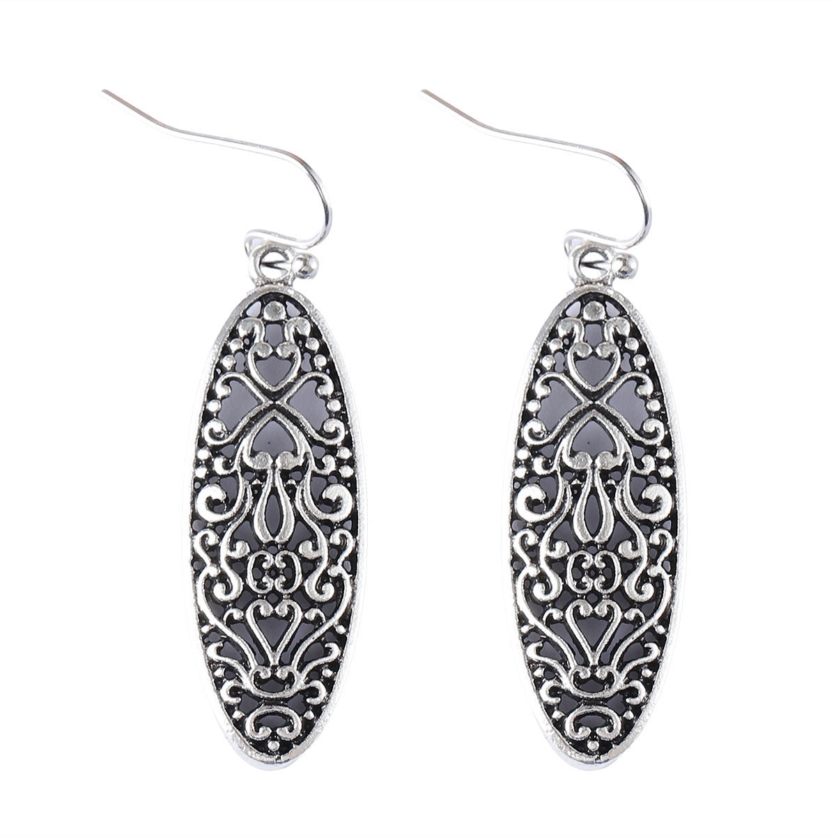 Wholesale  retro national style geometric hollow carved earrings
