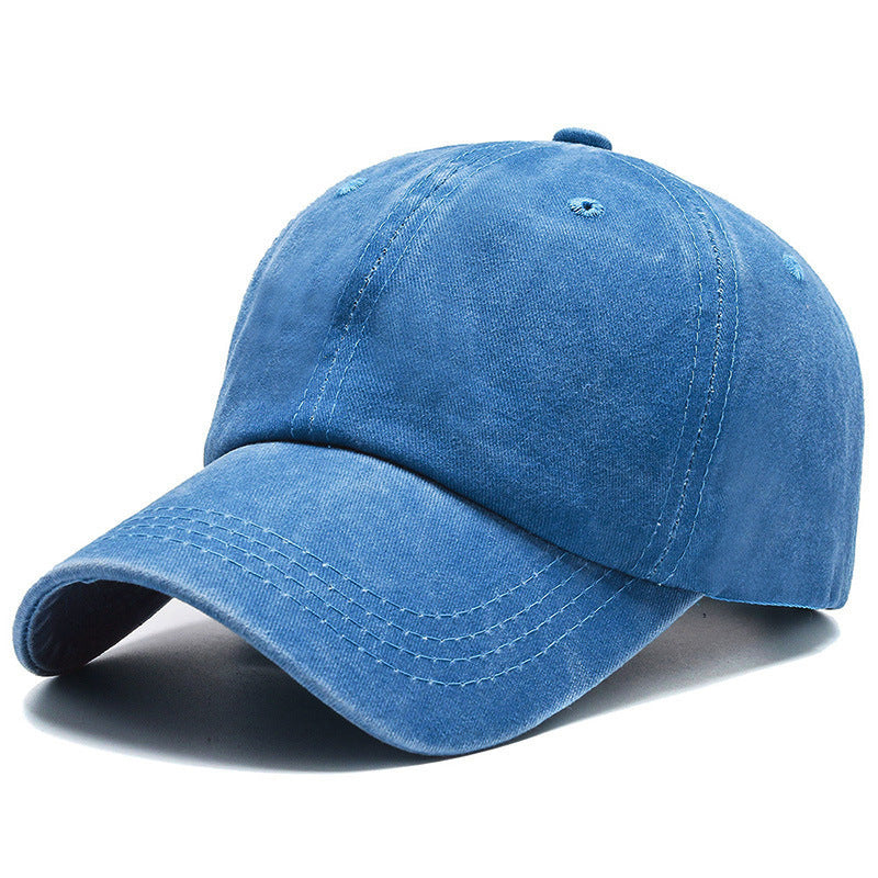 Wholesale Retro Washed Baseball Cap Women S Solid Color Adjustable Distressed Cap Fashion Accessory