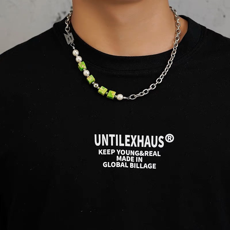 Wholesale Cross Zircon Colorfast Titanium Steel Necklace ACC-NE-NS001