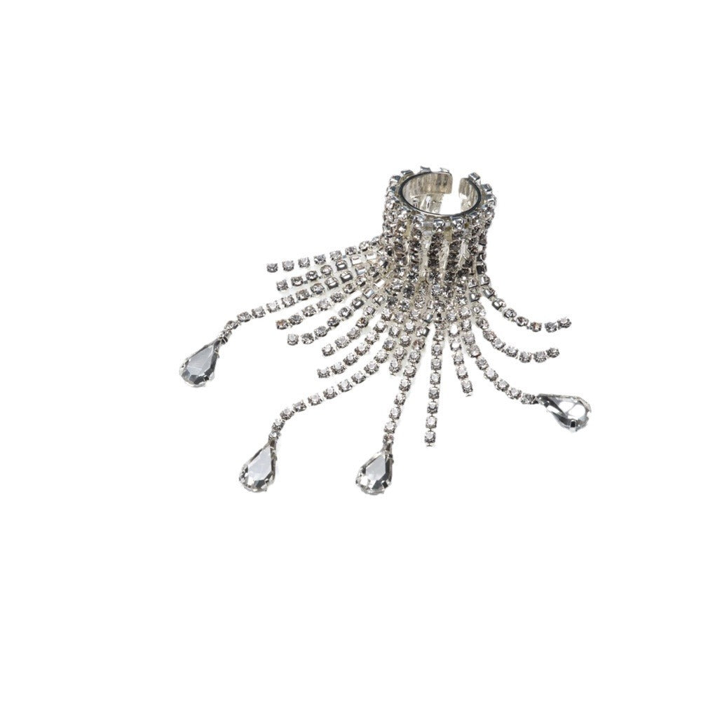 Wholesale Tassel Ring  Rhinestone Water Drop Ring