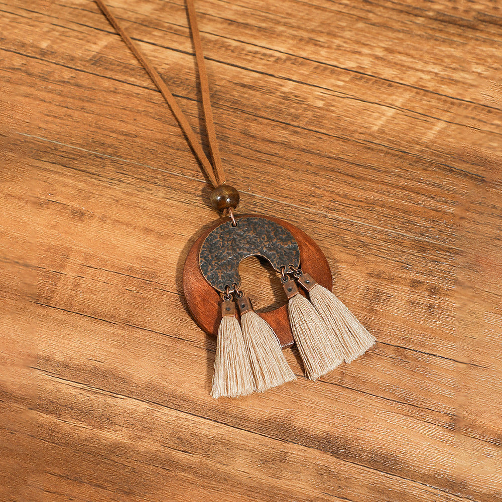 Wholesale Retro Ethnic Style Flower Shell Hollow Necklace Jewelry Accessory for Gift Boutique Resale