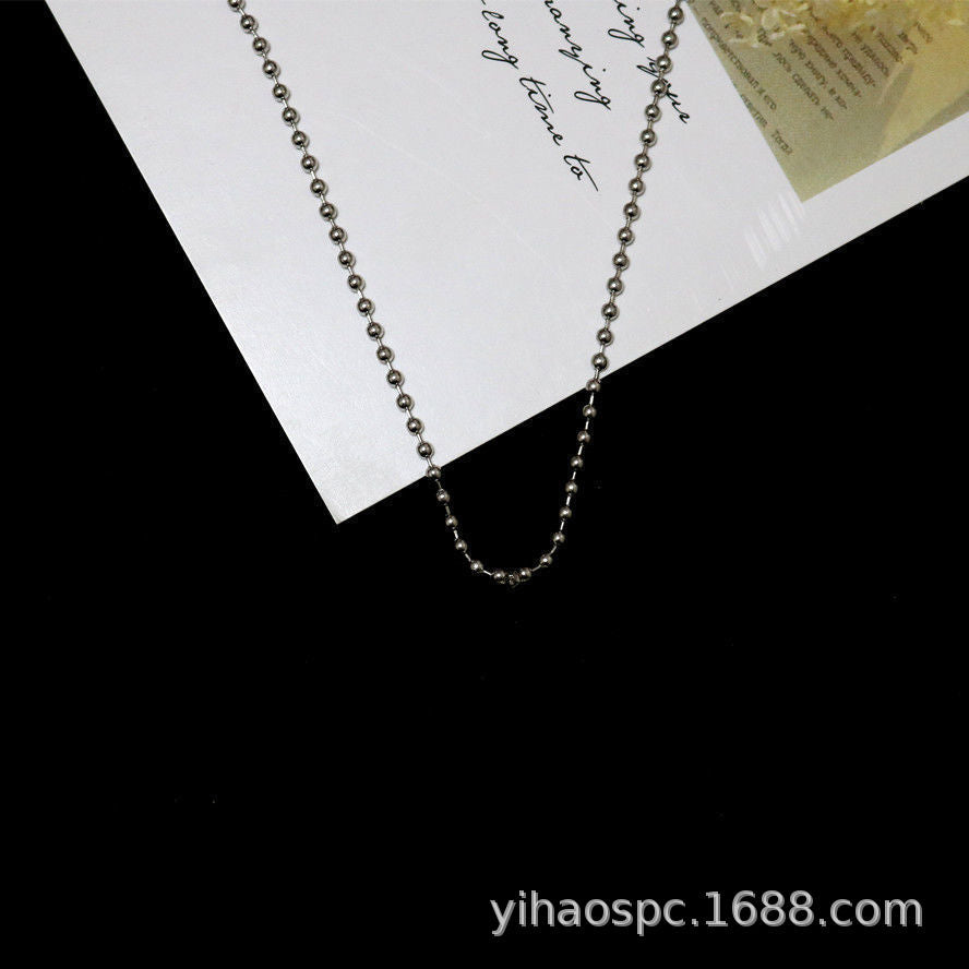 Wholesale titanium steel hip hop sweater necklaces