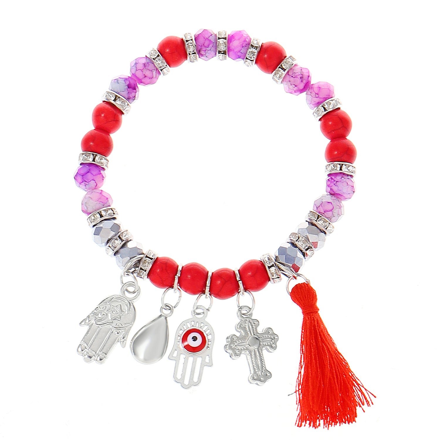 Wholesale Alloy and natural stone Bohemian tassel bracelet