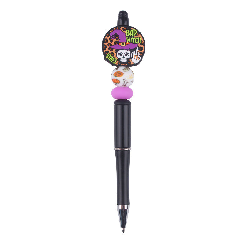 Wholesale  DIY creative  pen cute cartoon Christmas silicone beads beaded pen