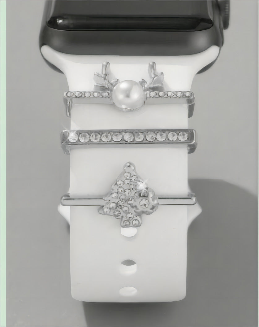 Wholesale Christmas Ornament Set with Diamonds,  Holiday Accessories,  New Watch Strap Decoration Ring,  Cross-Border Foreign Trade,  One-Piece Dropshipping