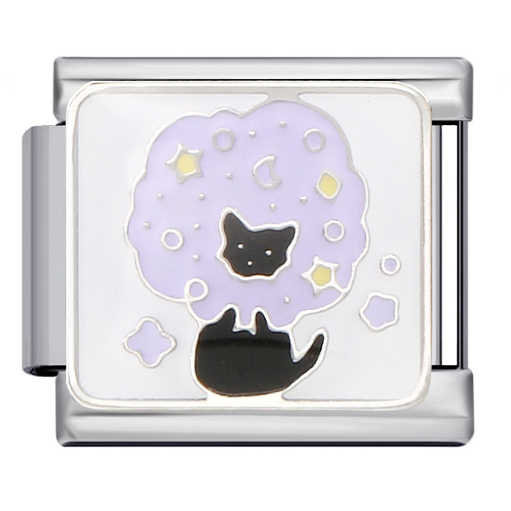 Wholesale  Italian module Pet Cat and Dog Series Titanium Steel Oil Drop Bracelet